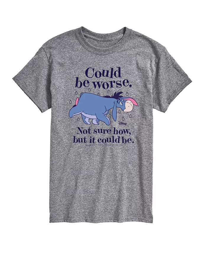 

Футболка мужская с коротким рукавом Hybrid Apparel Could Be Worse Eeyore AIRWAVES, серебряный