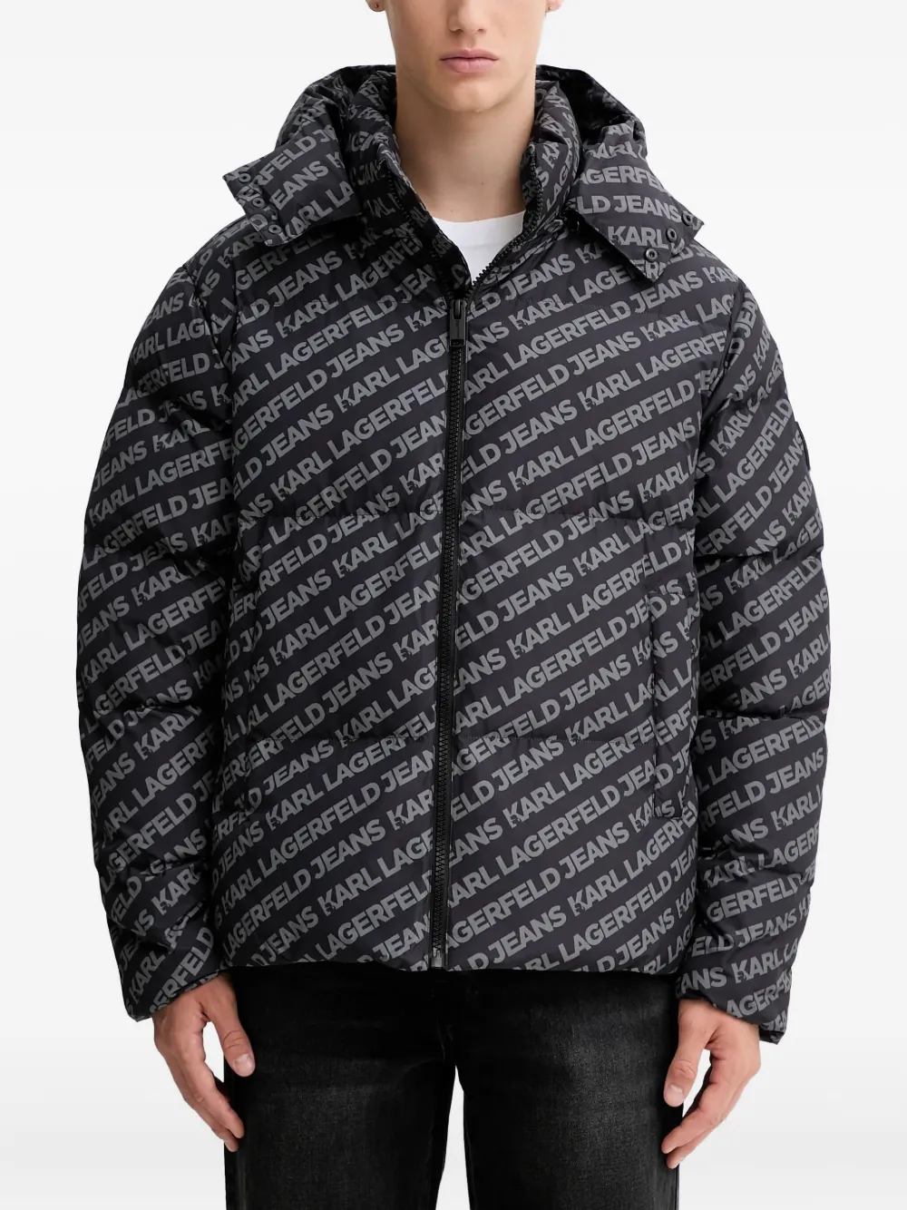 

Стёганая куртка с логотипом Karl Lagerfeld Jeans, черный