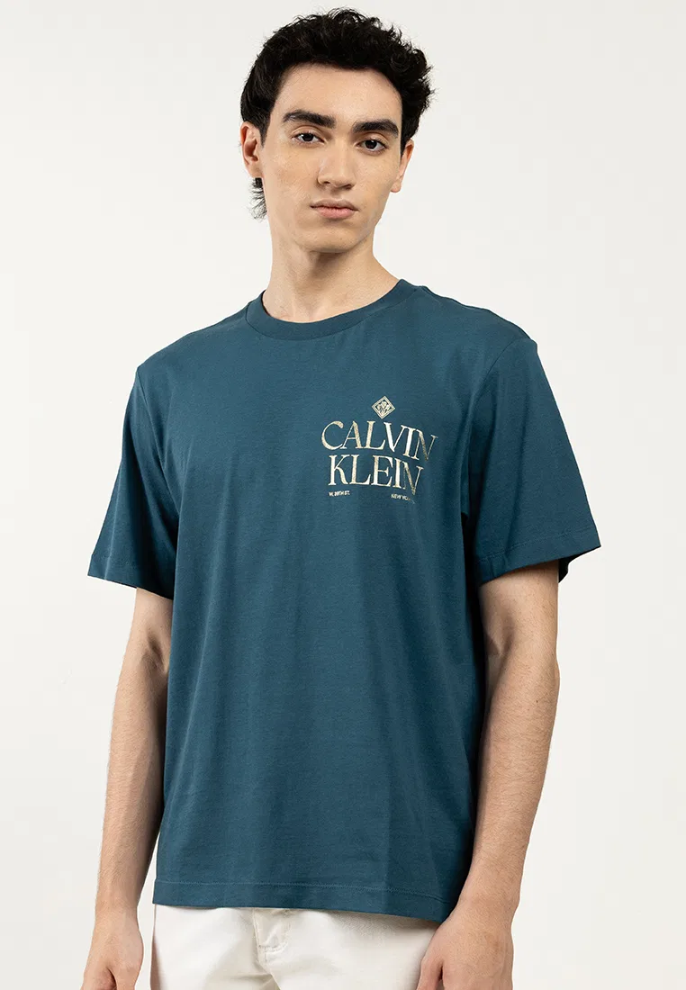Футболка с графическим принтом, Calvin Klein Jeans, бирюзовый