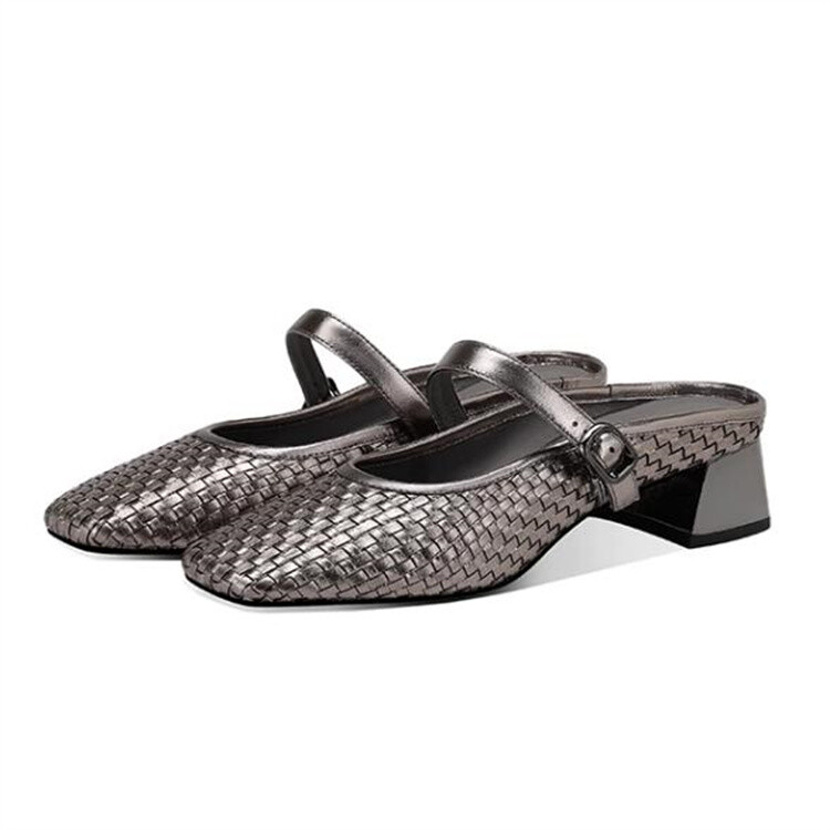 Мюли женские с закрытым носком женские Jessica Sophia, цвет Gunmetal — фото 3