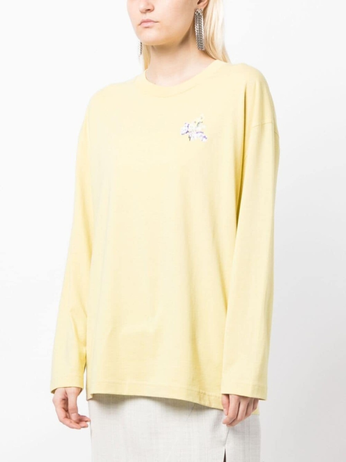 Off-White толстовка из органического хлопка с логотипом Flower Arrow, желтый — фото 4