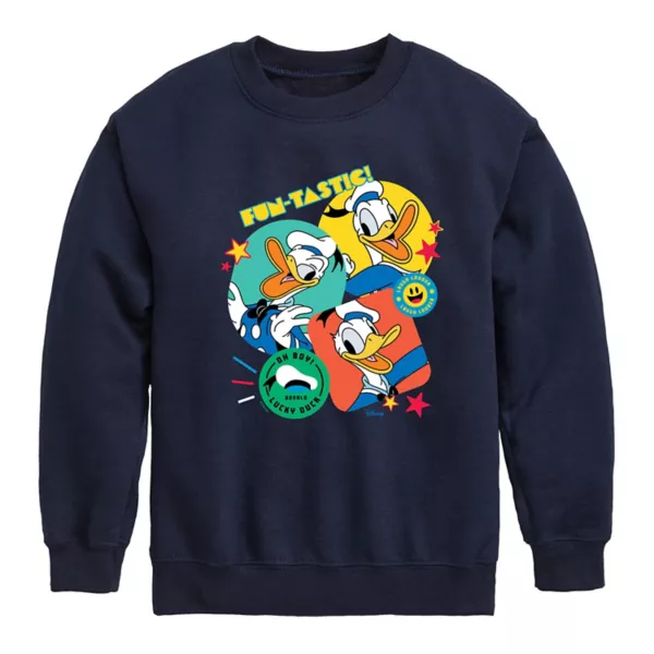 

Микки Маус и друзья Даки Дак мальчикам 8-20 утеплённая толстовка Lucky Duck Disney, синий