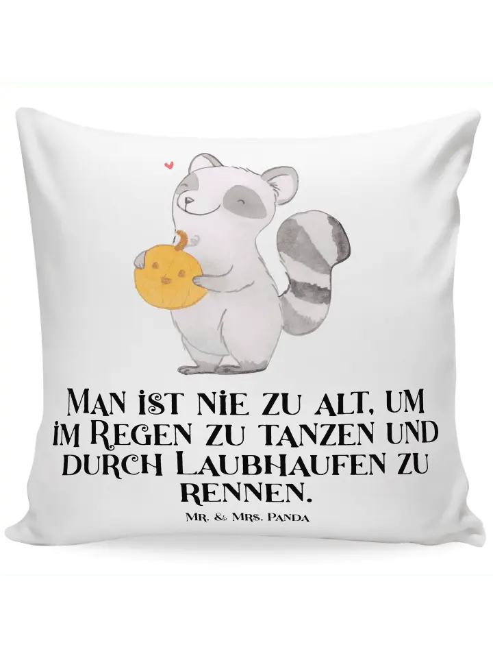

Подушка Mr & Mrs Panda 40x40 Waschbär Kürbis, белый
