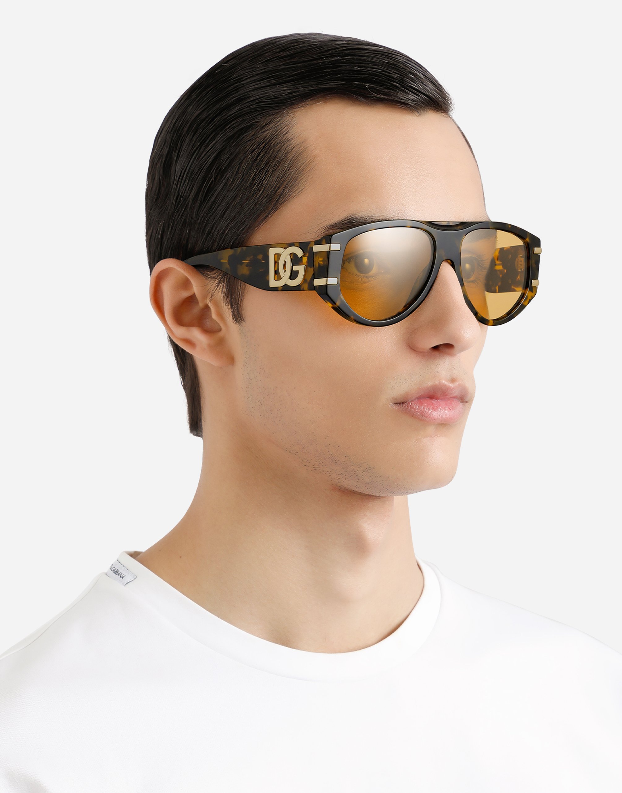 Солнцезащитные очки dg griffe Dolce & Gabbana, желтый гавана — фото 2