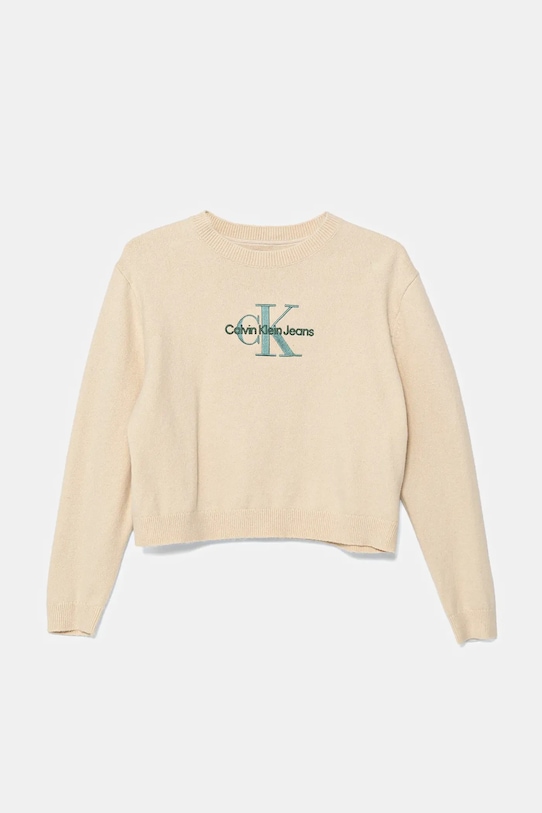 

Детский свитер Calvin Klein Jeans, бежевый