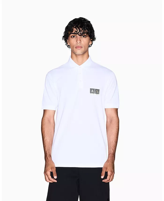 

Мужская поло с золотым логотипом A|X Armani Exchange