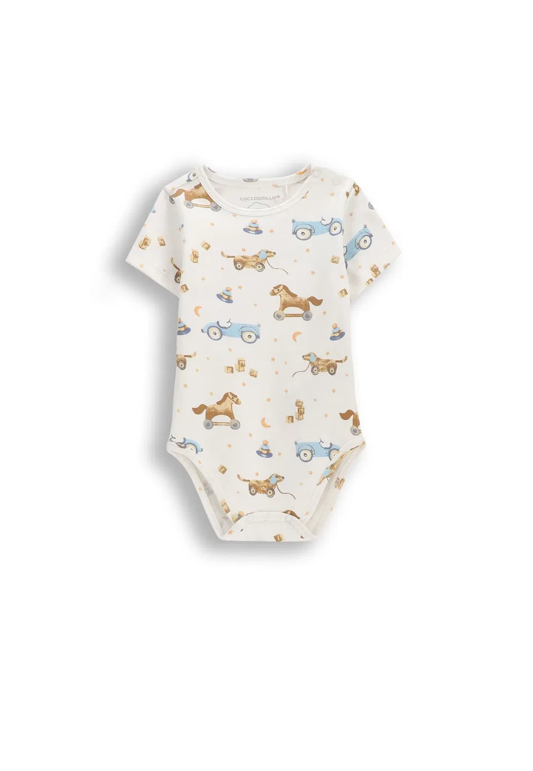 Боди из хлопка, с игрушкой, Coccodrillo, ecru