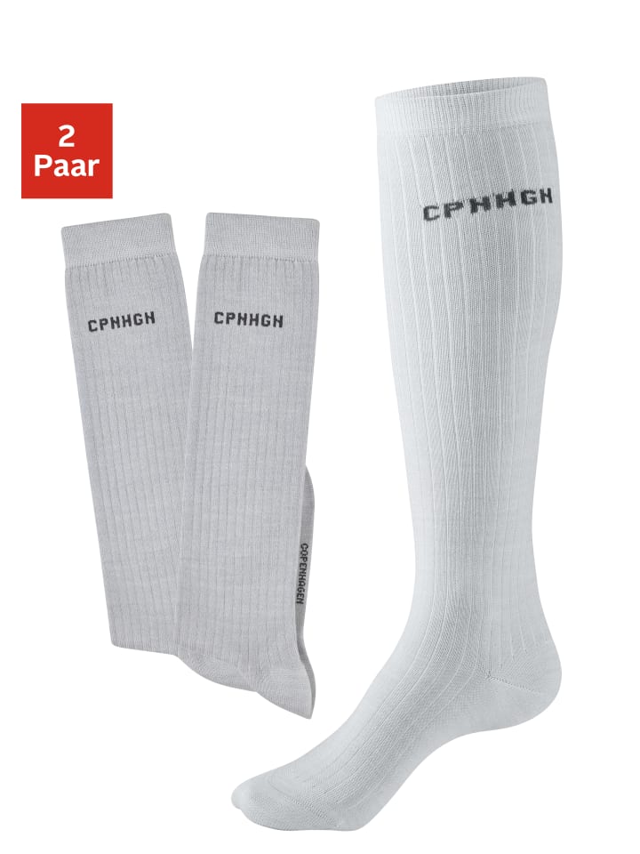 

Copenhagen Studios Высокие носки до колена, серо-меланжевого цвета (2х)