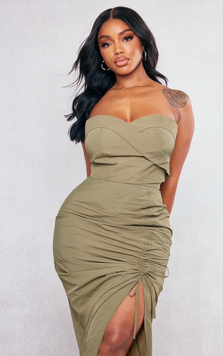

PrettyLittleThing Топ-бандо с парашютом цвета хаки