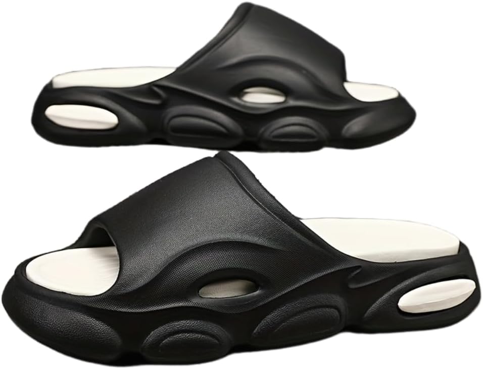 

Мужские слайдеры с принтом капли - удобные нескользящие тапочки для дома и улицы - обувь с открытым носком для пляжа, душа, весны и лета Hhhchpm, черный