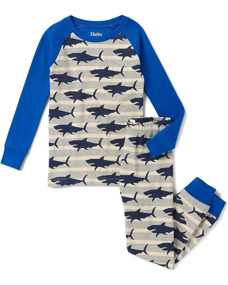 

Пижамный комплект Hatley Hungry Sharks Raglan Pajama Set, серый