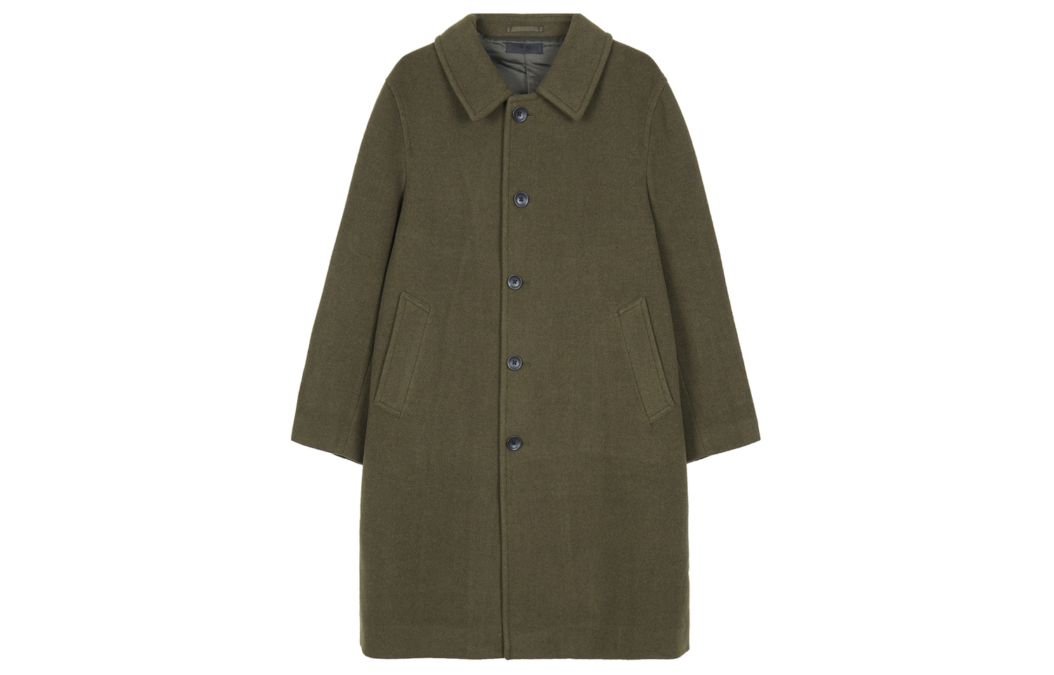 UNIQLO Оливковое зеленое пальто унисекс, Olive Green — фото 3