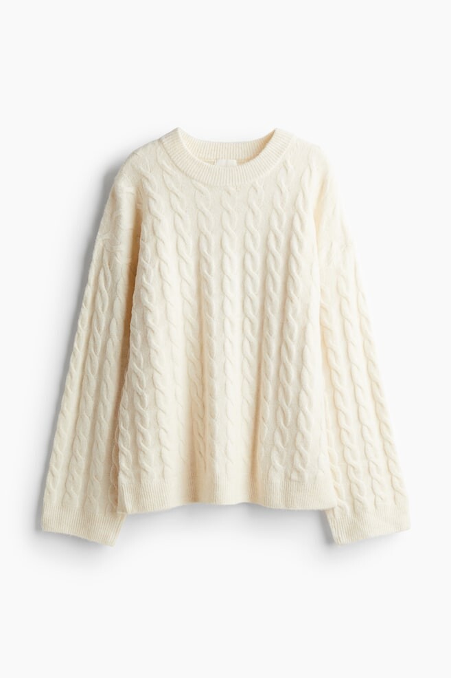 

Свитер косой вязки H&M, бежевый