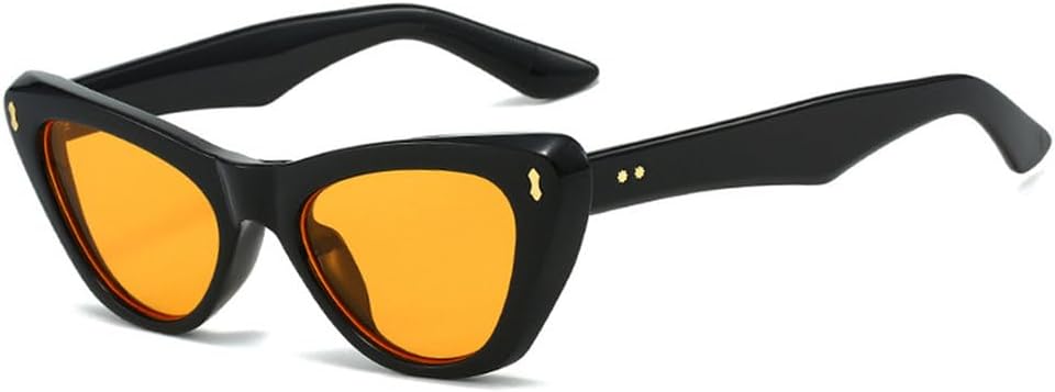 

Панк-солнцезащитные очки «кошачий глаз» для женщин и мужчин. Модные солнцезащитные очки для женщин в винтажном стиле с защитой от ультрафиолета UV400 TYUVIVO, Black-orange