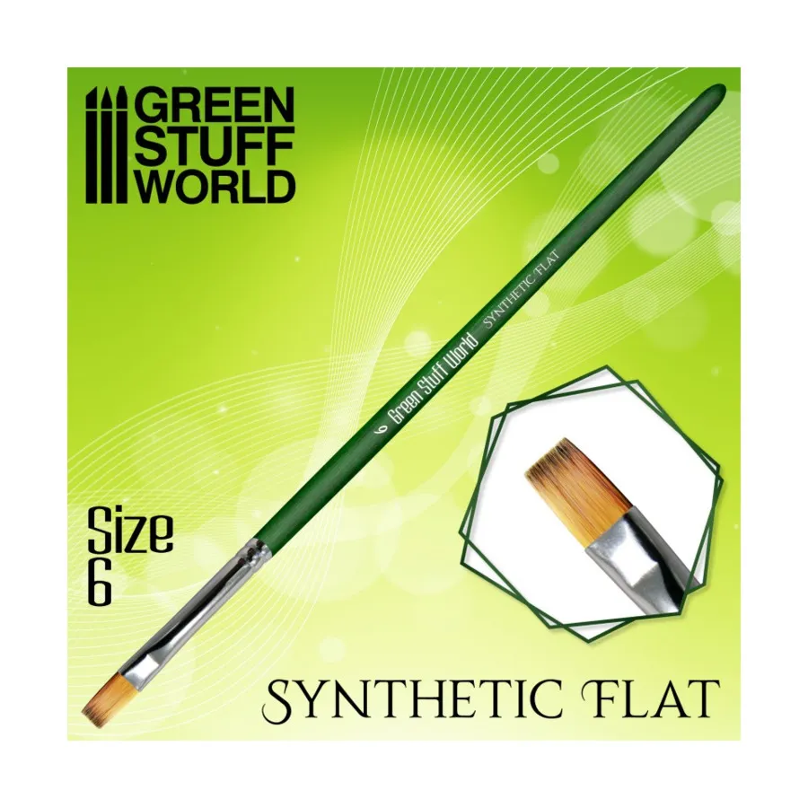 

Плоская синтетическая кисть серии Green — №6, Tools - Brushes & Shapers (Green Stuff World)