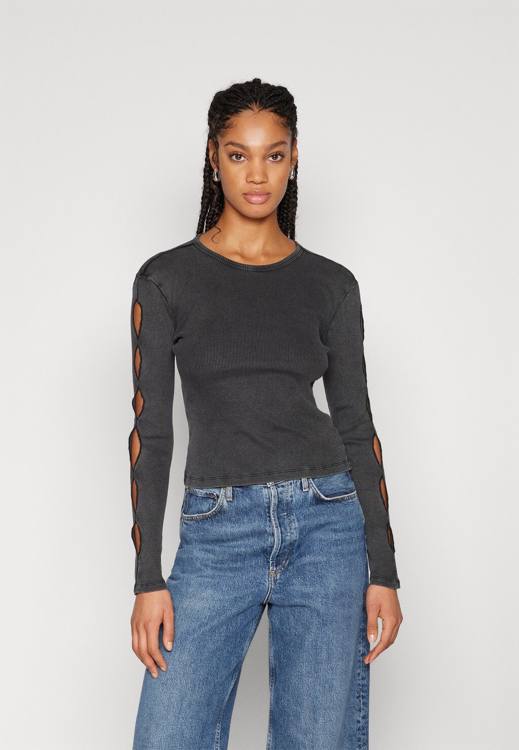 

Футболка с длинным рукавом Onlwhitney ONLY, цвет black detail/washed