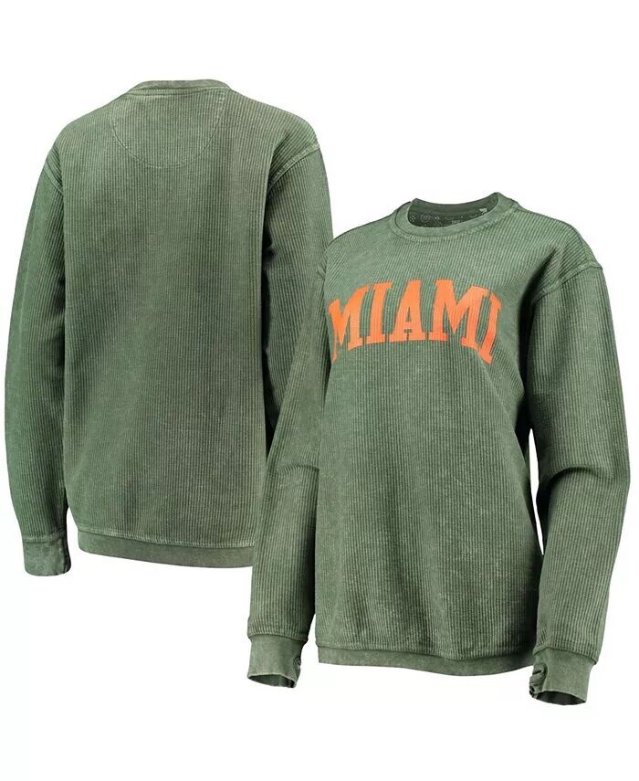 

Женский зеленый пуловер Miami Hurricanes с удобным шнурком в винтажном стиле, базовый пуловер с аркой Pressbox