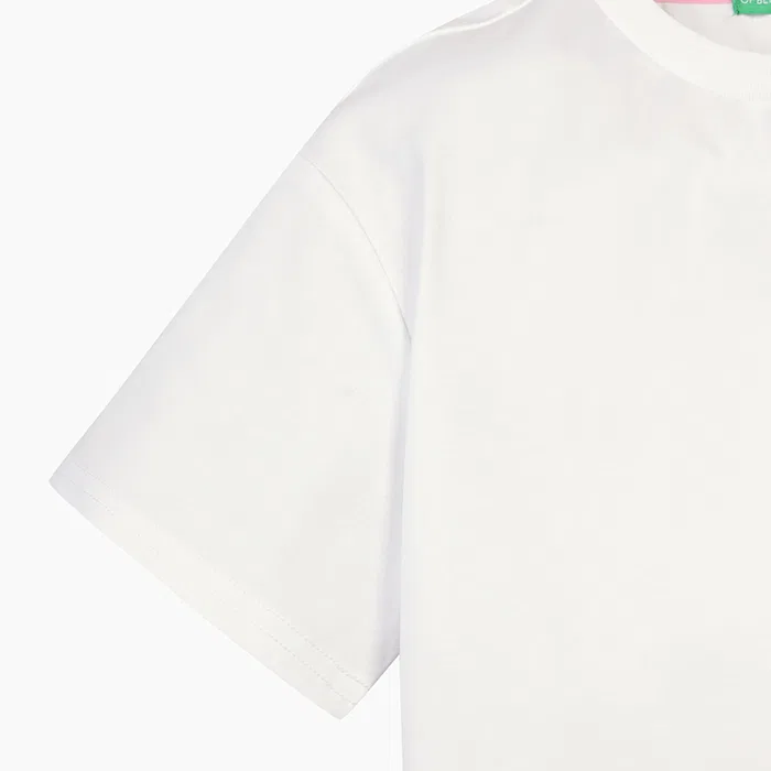 Детская футболка "Палм-Три" цвета айвори от Benetton Kids — фото 4