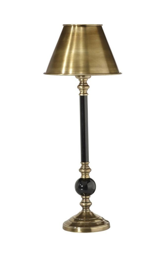 

PR Home Abbey массивная настольная лампа латунь, черный металл E27 18x49см