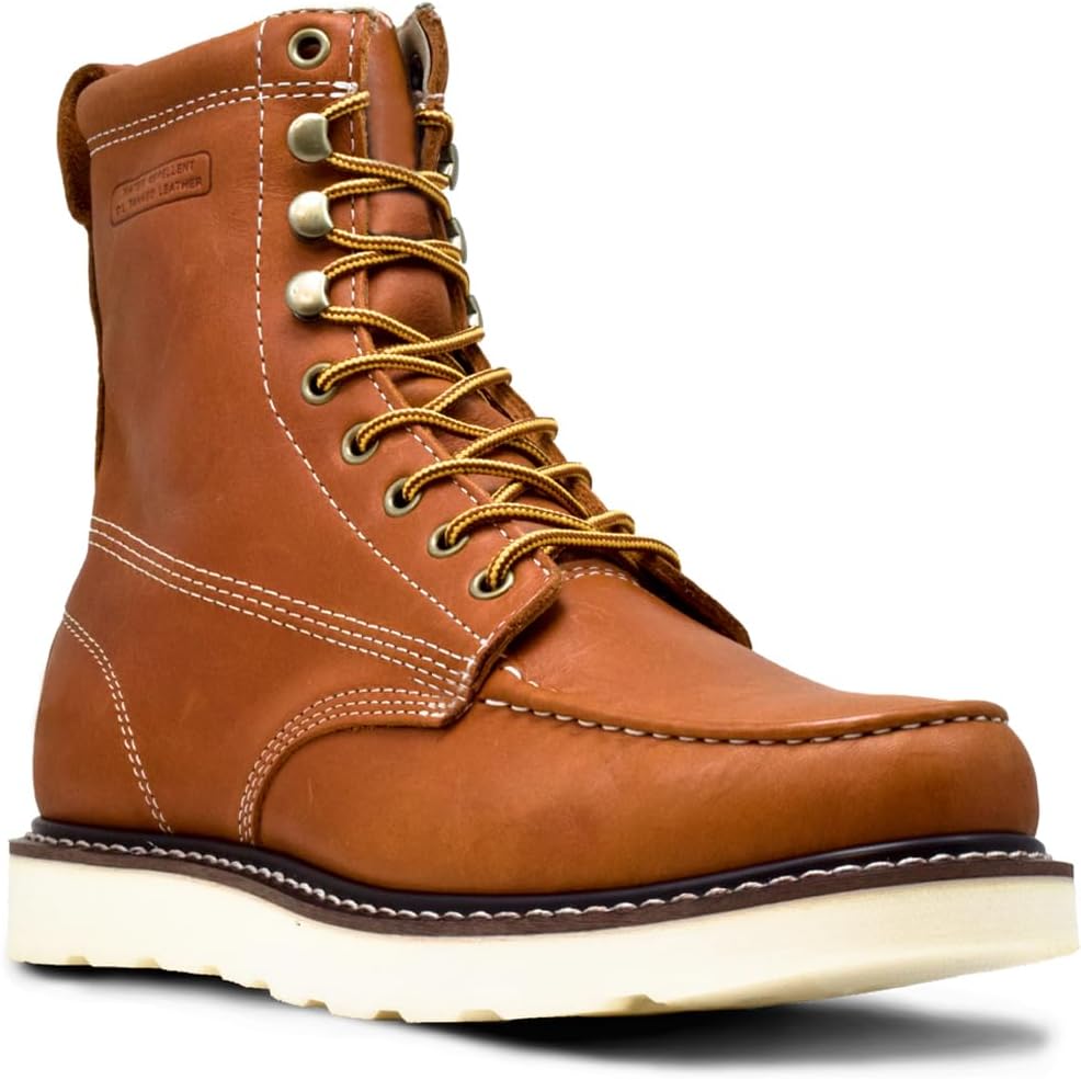 Мужские ботинки Golden Fox 8 с мягкой кожаной подошвой, удобные, конструкция Goodyear Welt, для промышленного использования, для железнодорожников King Rocks, Brun-6