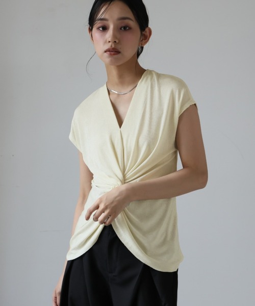 

Топ с французским узлом на рукаве Ulysses, бежевый