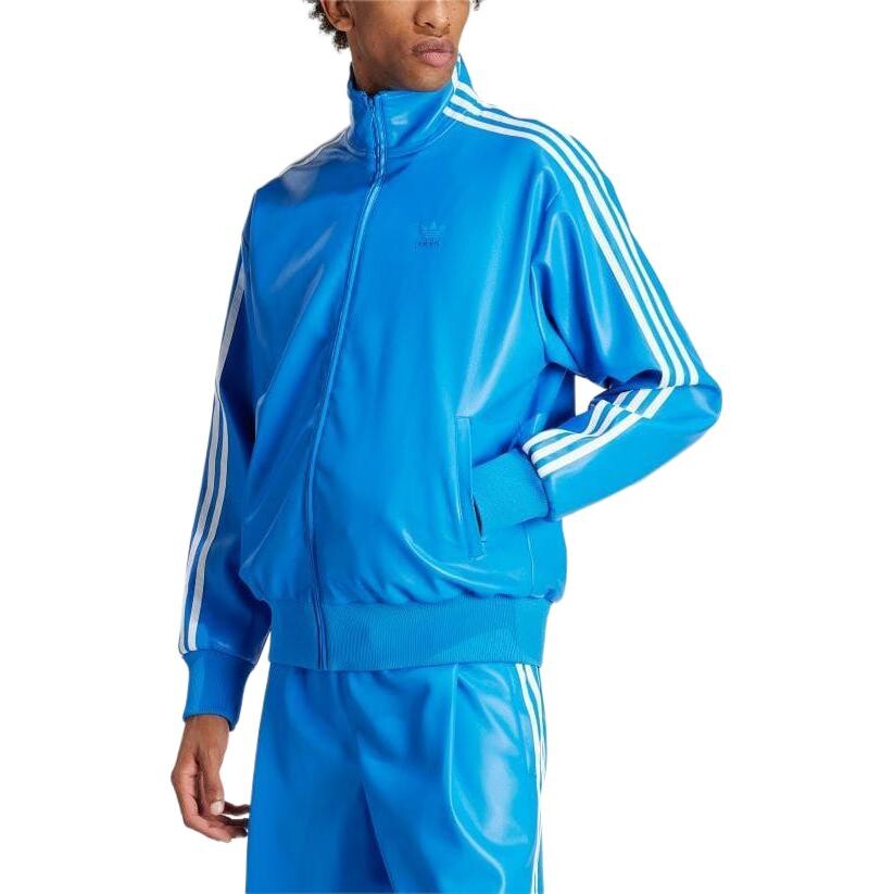 Куртка Adidas Originals Deportiva Addicoolor 3 stripes Synthetic skin, голубой — фото 2