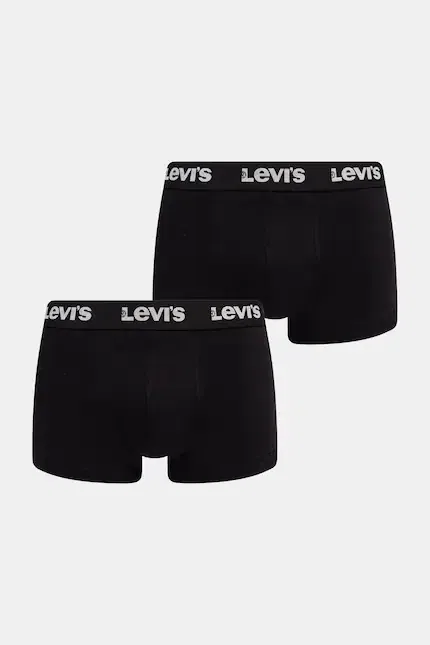Боксеры мужские из эластичного хлопка 2 шт Levi's, черный