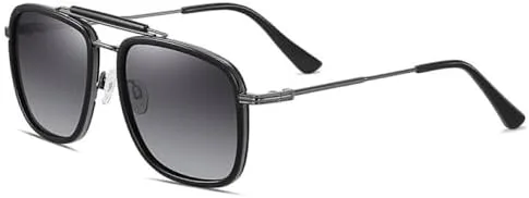 

Солнцезащитные очки для мужчин и женщин 2027 года, квадратная оправа, защита от УФ-излучения UV400, для вождения, рыбалки, плавания и пляжа MTZJH, 3366black Gun Grey