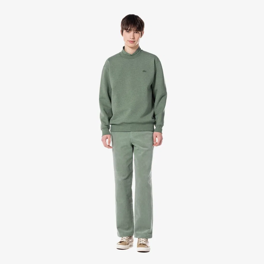 Мужские полуширокие вельветовые брюки цвета хаки от Lacoste