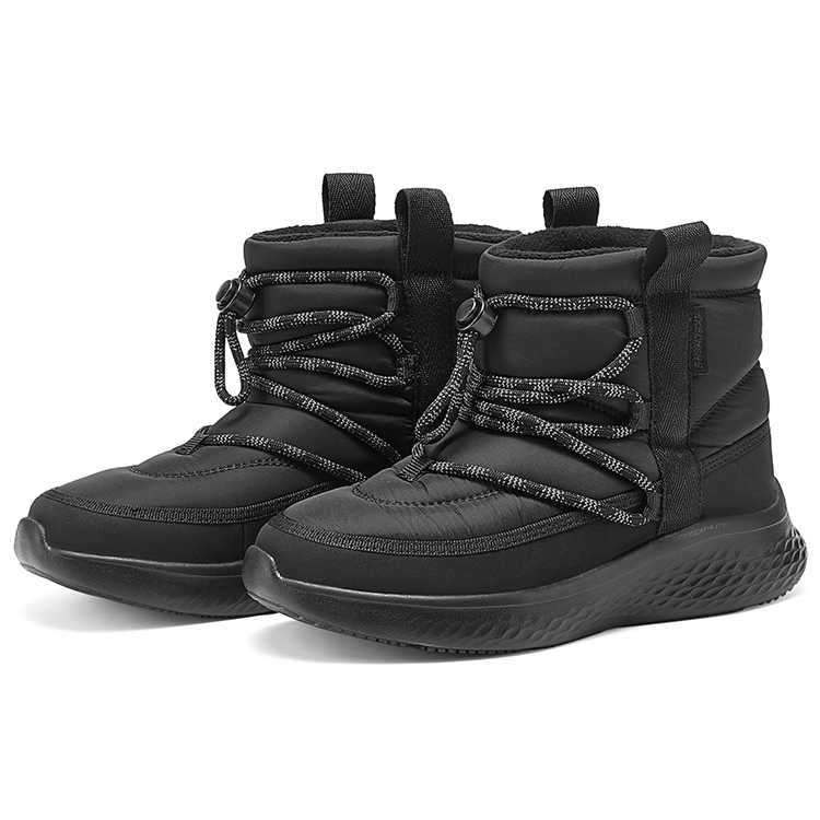 Нескользящие, износостойкие, теплые детские ботинки Skechers Kids, черный — фото 3