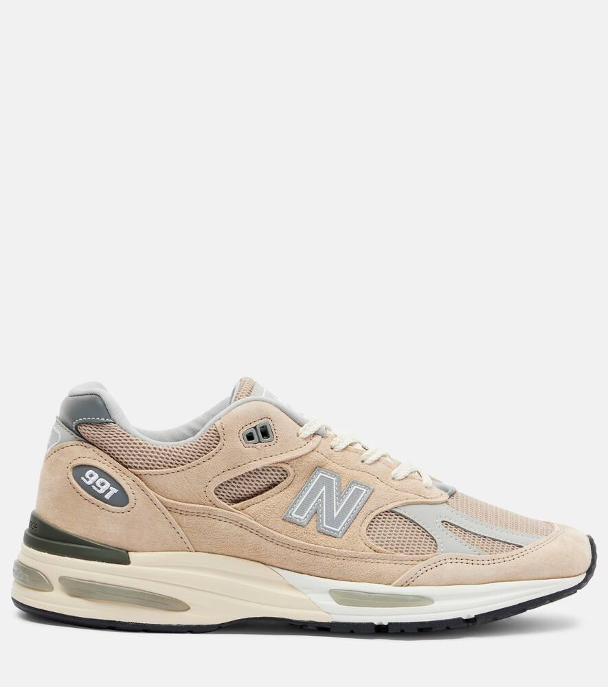 Кроссовки 991V2 с отделкой из замши Made In UK New Balance, Beige (268) — фото 4
