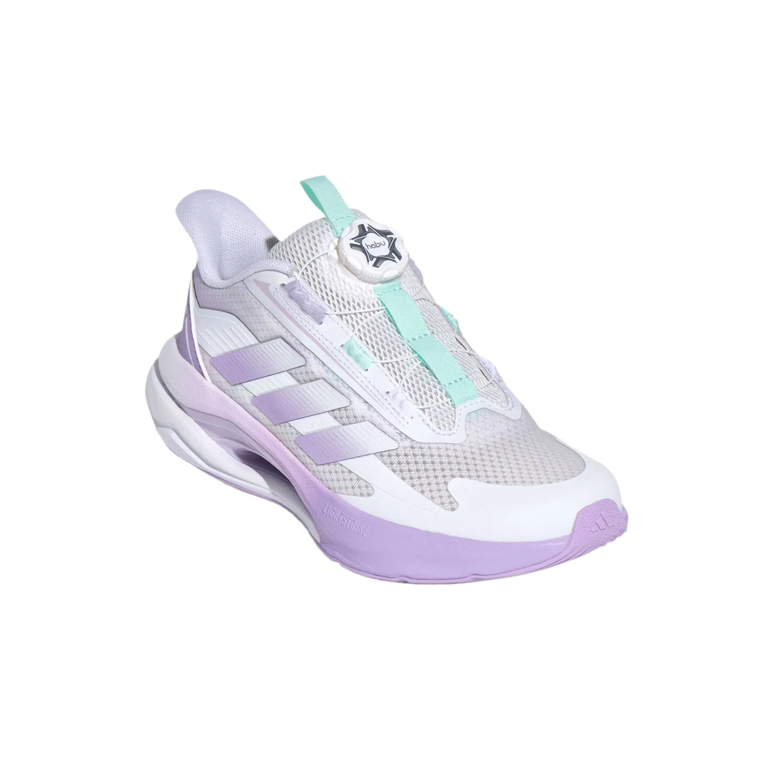 Кроссовки детские из искусственной кожи и текстиля Low top Adidas, White/Pink Apple Purple/Light Purple — фото 4
