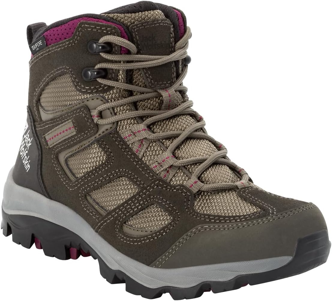 Кроссовки для походов Jack Wolfskin Unisex-Adult Rebellion Texapore Mid W, бордовый/хаки — фото 4