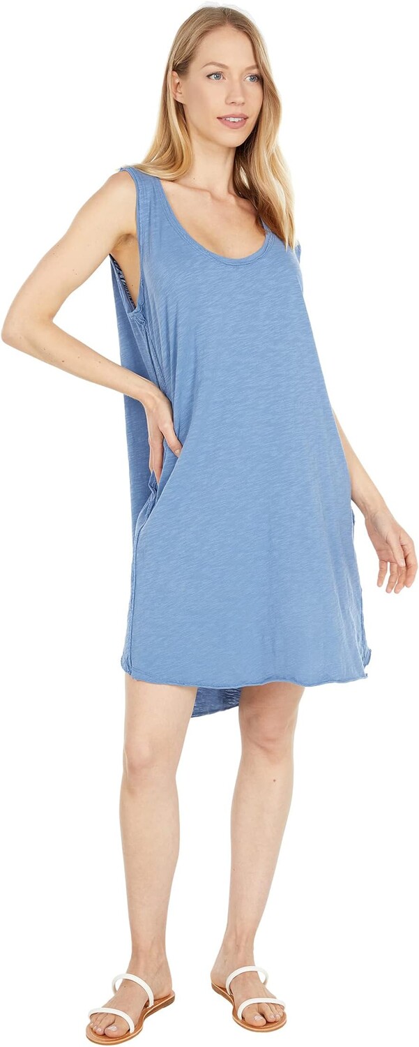 

Платье Mod-o-doc Slub Jersey Scoop Neck Seamed Tank Dress, цвет Ocean