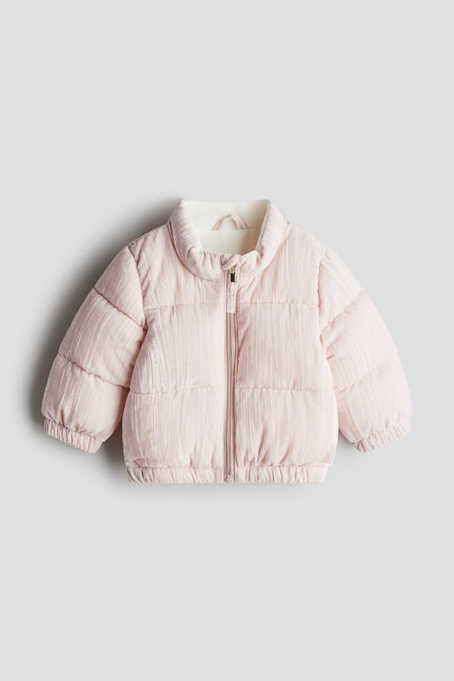 

Вельветовый пуховик H&M, розовый