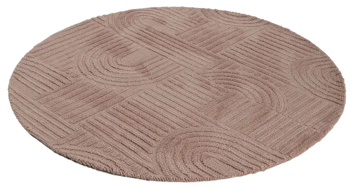 

Ковер "Holly 4 - Soft Touch Microfibre Rug", круглый, Boho Scandi, мягкая плотная тафтинговая структура, гостиная Carpetfine Ø 80 см, розовый