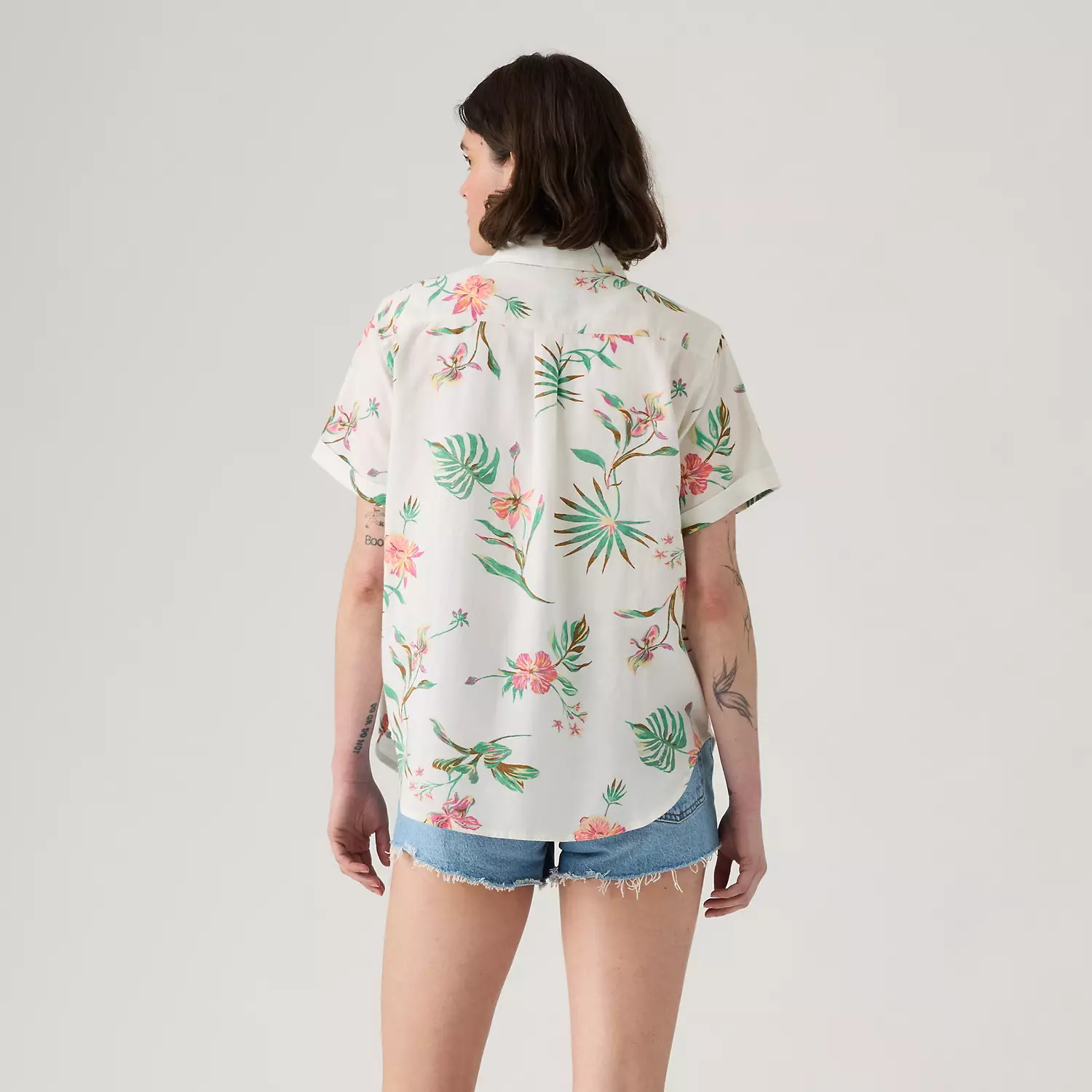 Рубашка с коротким рукавом Darlene из льняной смеси Levi's, цвет Delilah Floral Egret - White — фото 3