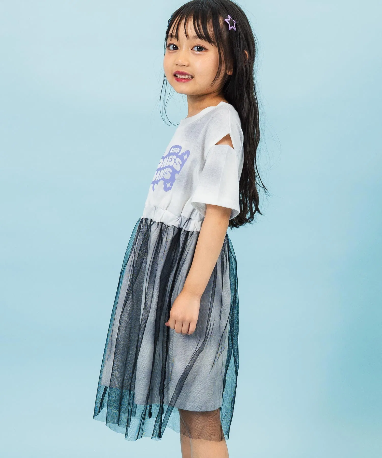 Детское платье ANAP kids с тидай-принтом и тюлевой накладкой — фото 4