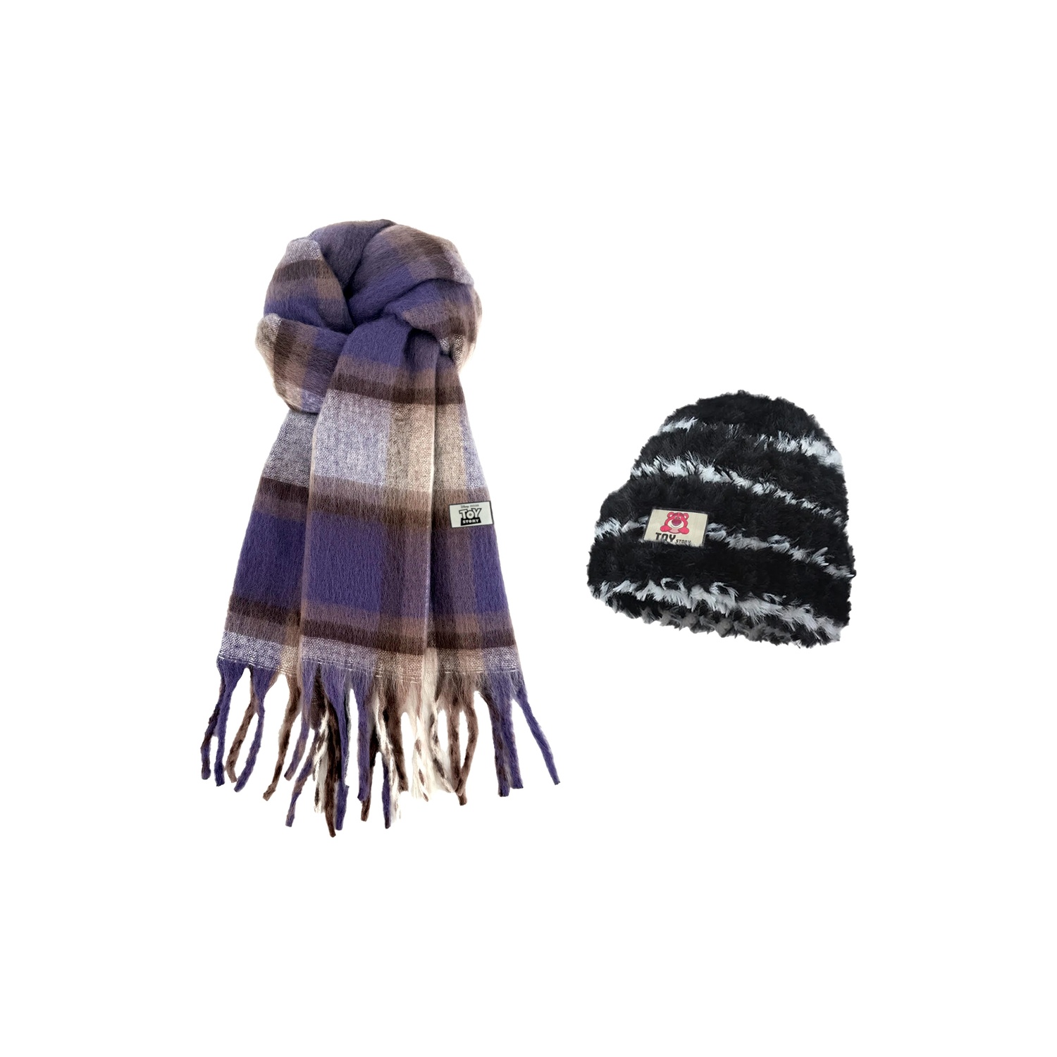 

Disney Вязаный шарф унисекс, 2 Pack (Purple Scarf+Striped Cap)