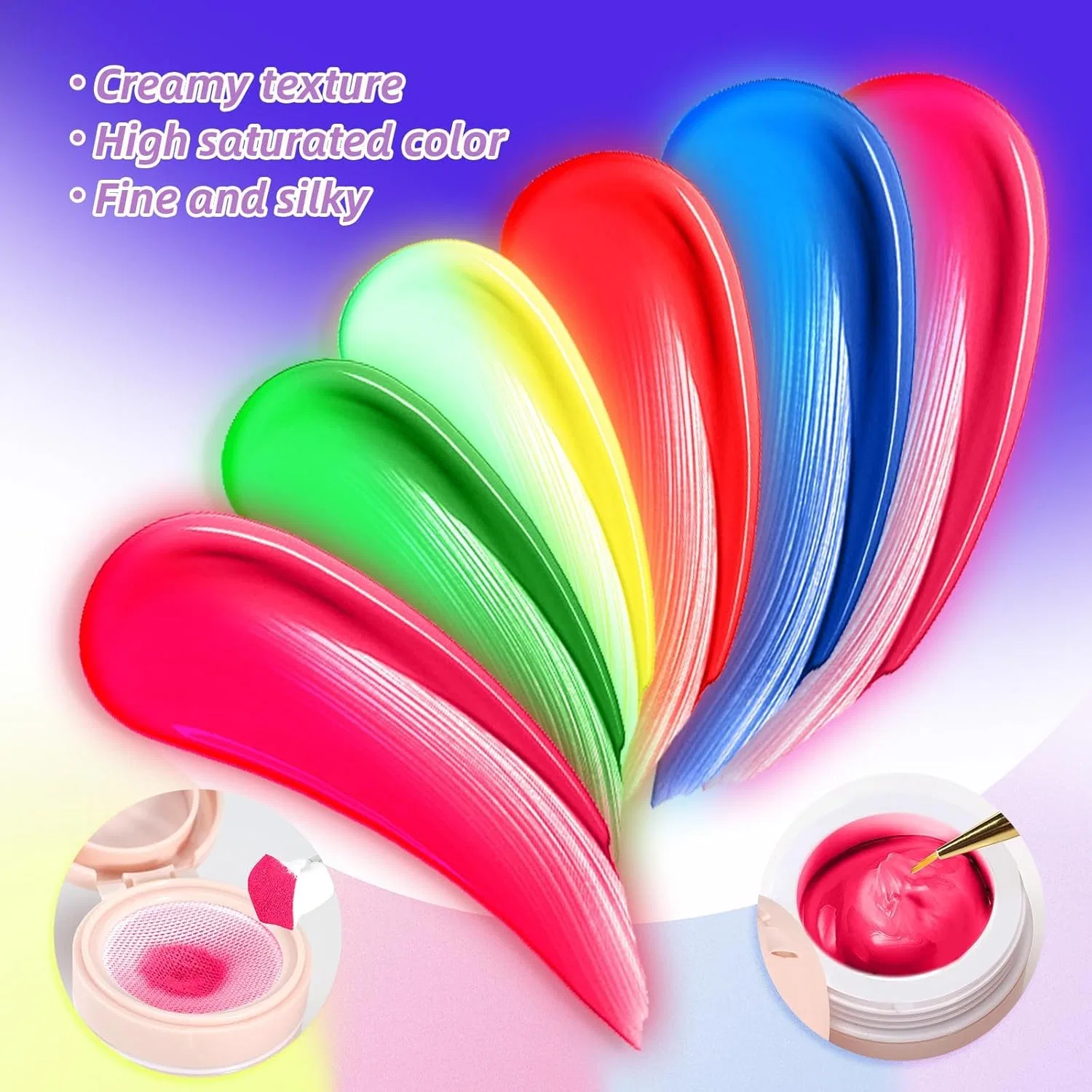 Набор гелей для градиентного дизайна ногтей Cushion Gradient Painting Gel Kit, 6 цветов U-Shinein, Set 02 — фото 3