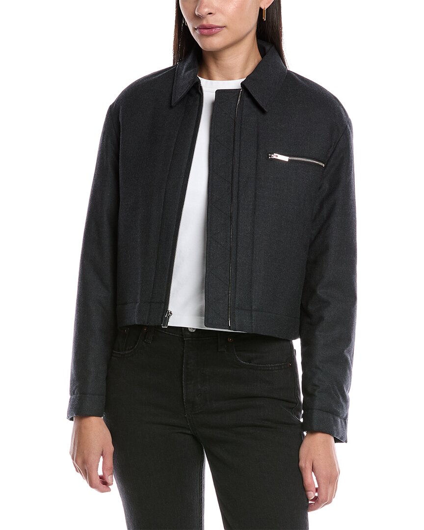 

Куртка Theory Crop из смесовой шерсти, серый