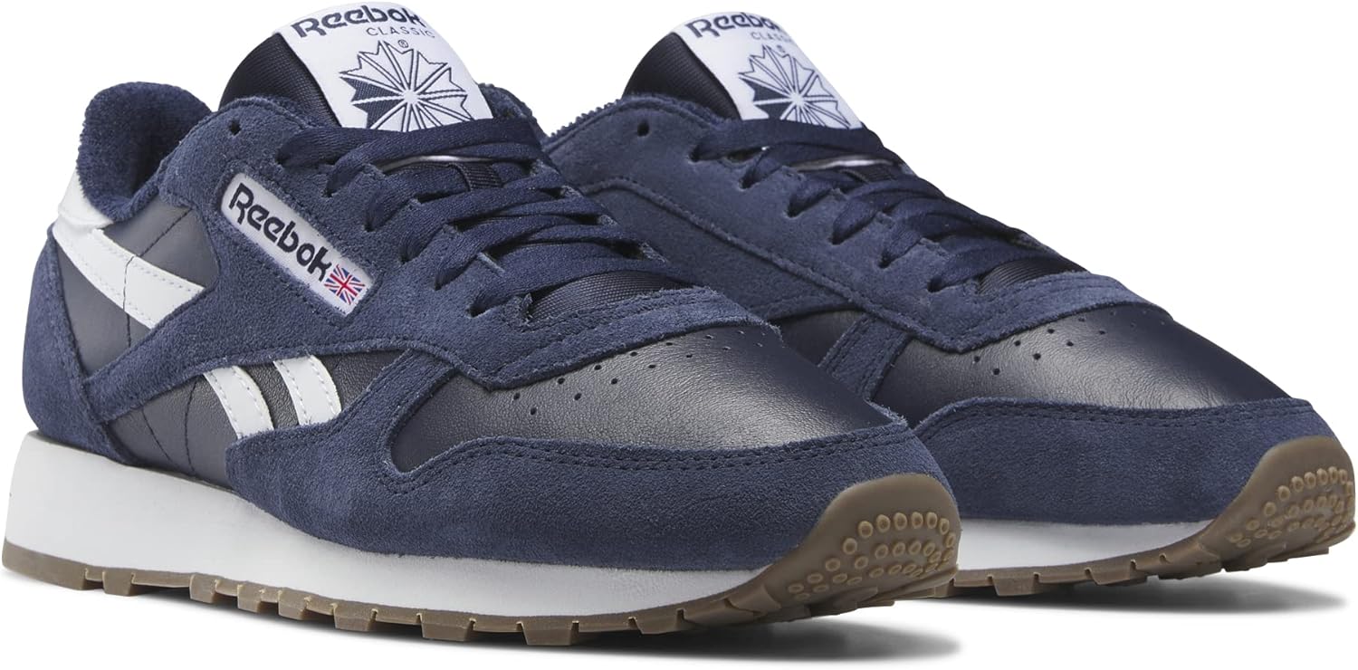 Классические кожаные кроссовки для взрослых, унисекс V1 Reebok, белый/черный/синий — фото 2