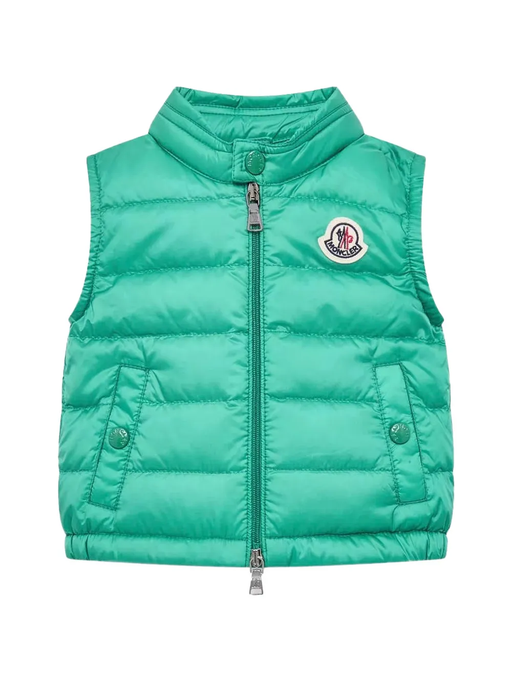

Стеганый жилет на молнии Moncler Enfant, зеленый