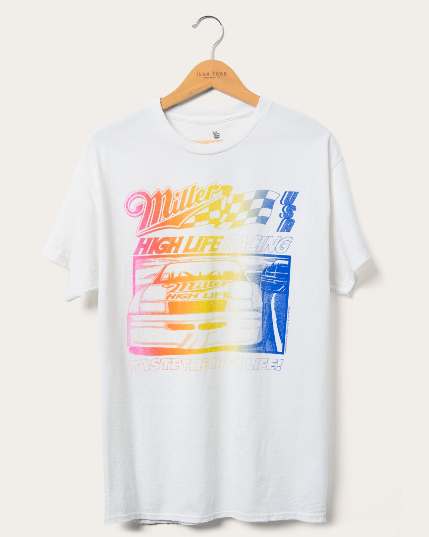 

Футболка Miller High Life Racing Flea Market Junk Food Clothing, белый