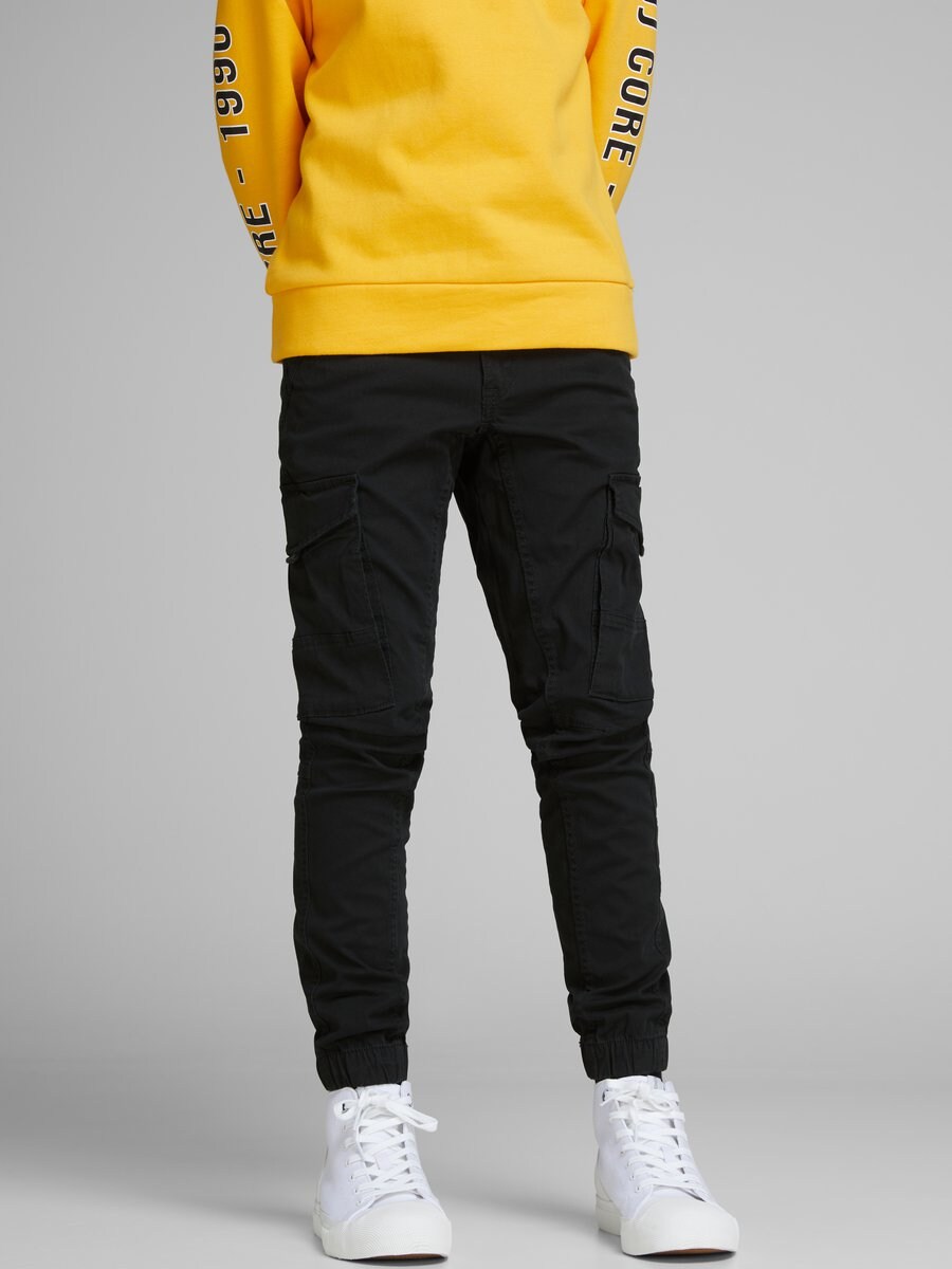 Зауженные брюки Jack & Jones Junior JNRPau JJFlake, черный — фото 2