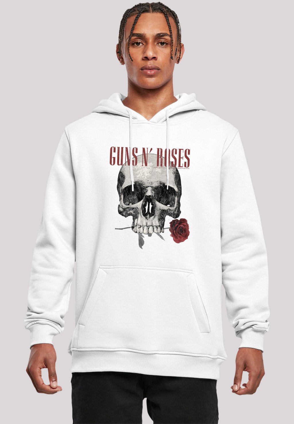 

Толстовка GUNS 'N' ROSES FLOWER SKULL ROCK MUSIK BAND - Hoodie F4NT4STIC, белый