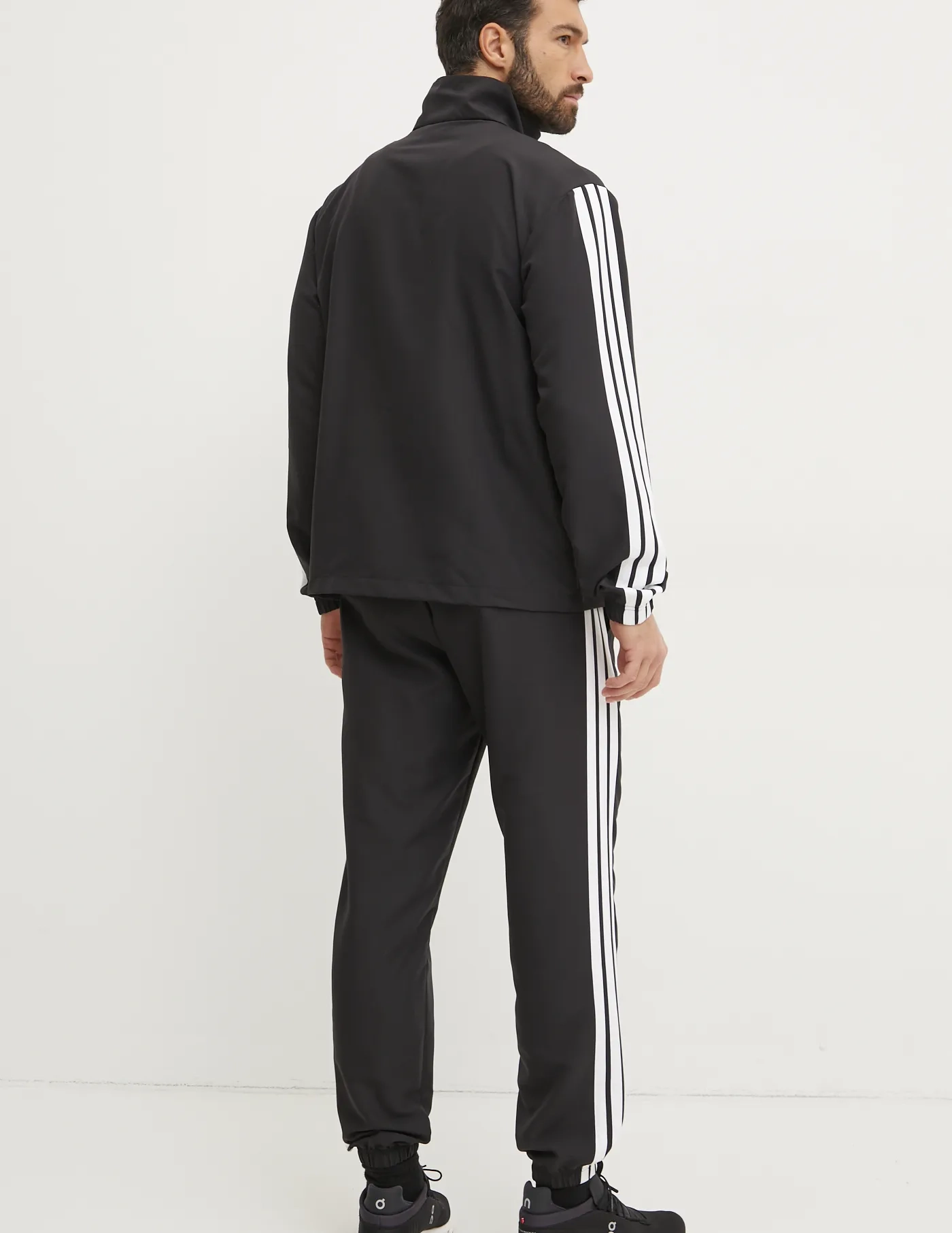 Спортивный костюм с 3 полосками adidas, черный — фото 3