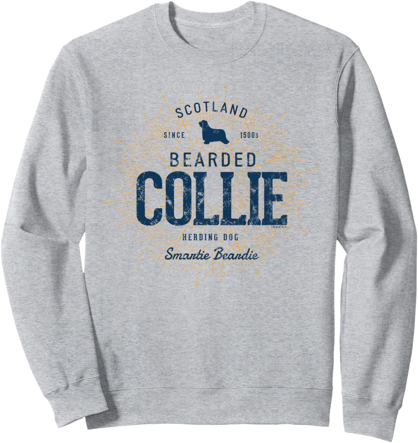 

Винтажная толстовка с изображением бородатой колли Bearded Collie By Treaja, серый