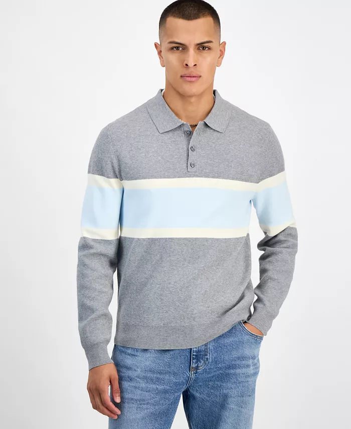 

Мужской поло-свитер в стиле Varsity-Stripe Mode Of One, черный