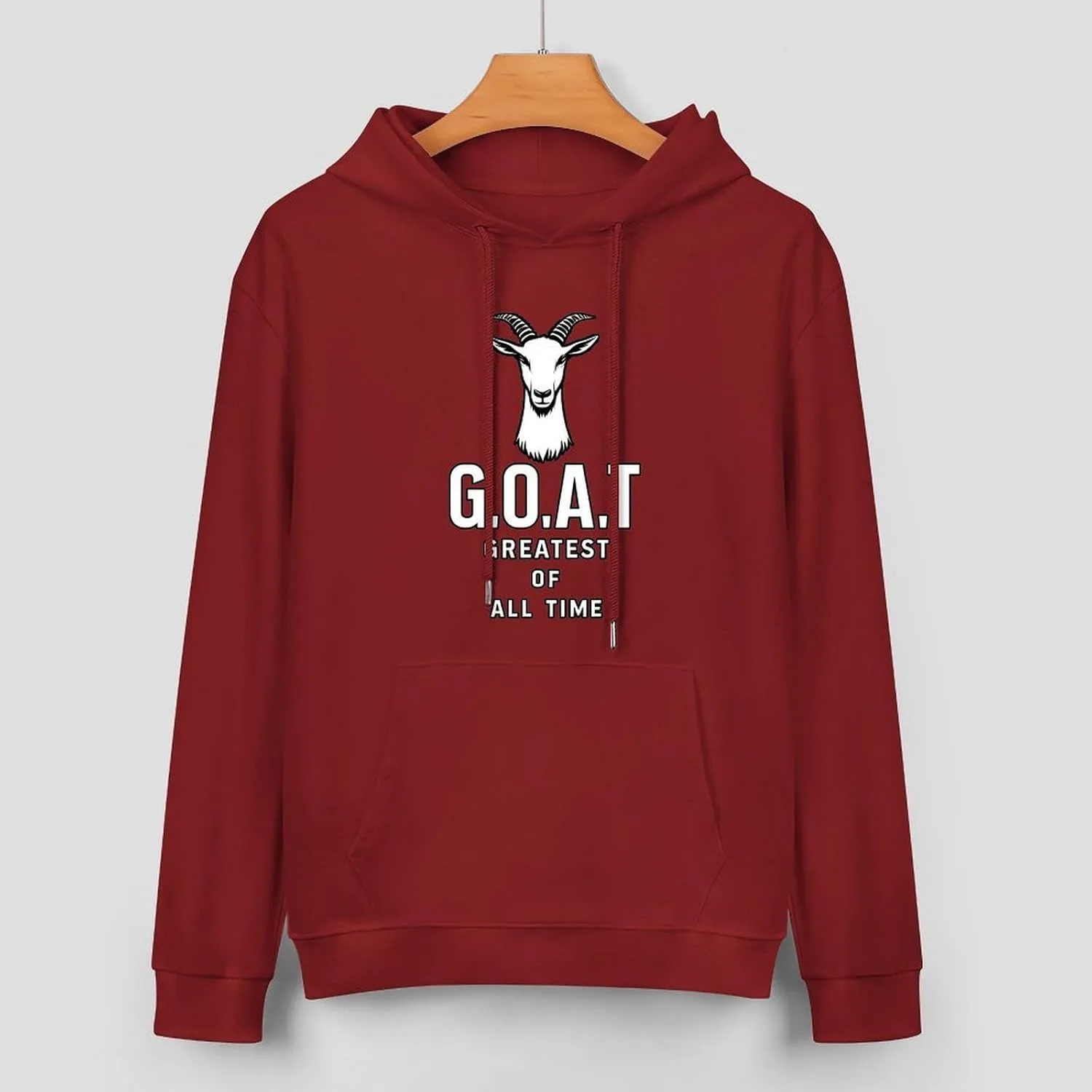 Толстовка G.O.A.T Greatest Of All Time с карманом Generic, темно-багровый — фото 3
